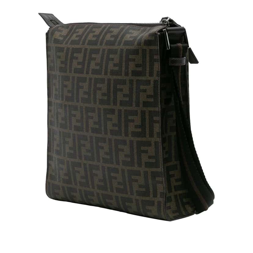 Fendi Zucca Coated Canvas Crossbody Brown Canvas Good condition - Back View