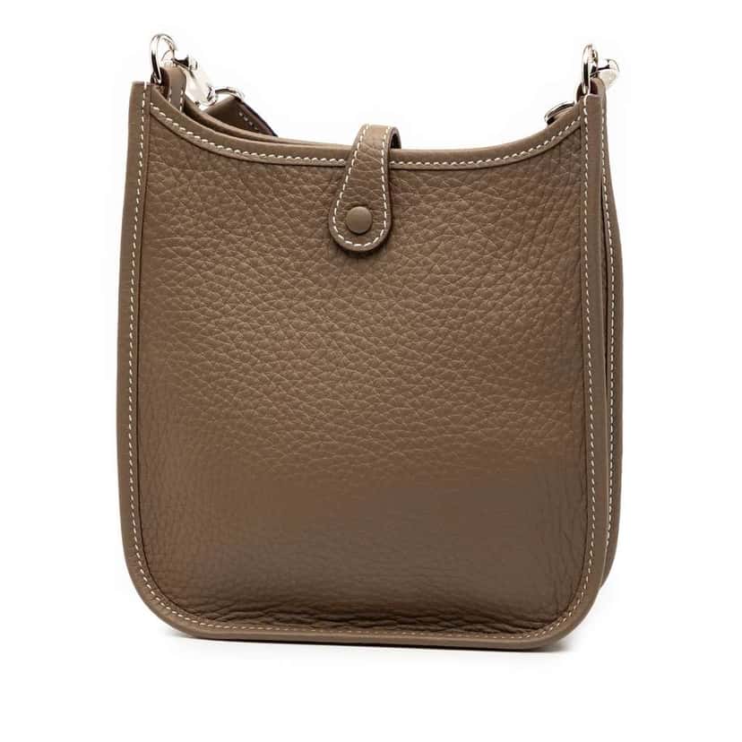 Hermès Clemence Evelyne TPM Brown Leather Good condition - Back View
