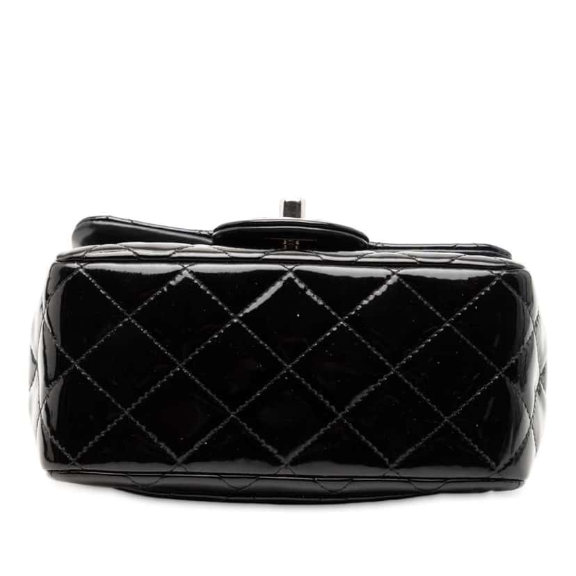 Chanel Mini Square Classic Patent Single Flap Black Leather Good condition - Inside View