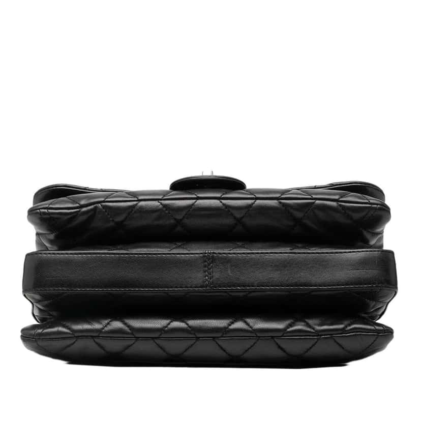 Chanel Jumbo Classic Lambskin 3 Compartment Flap Black Leather Good condition - Inside View