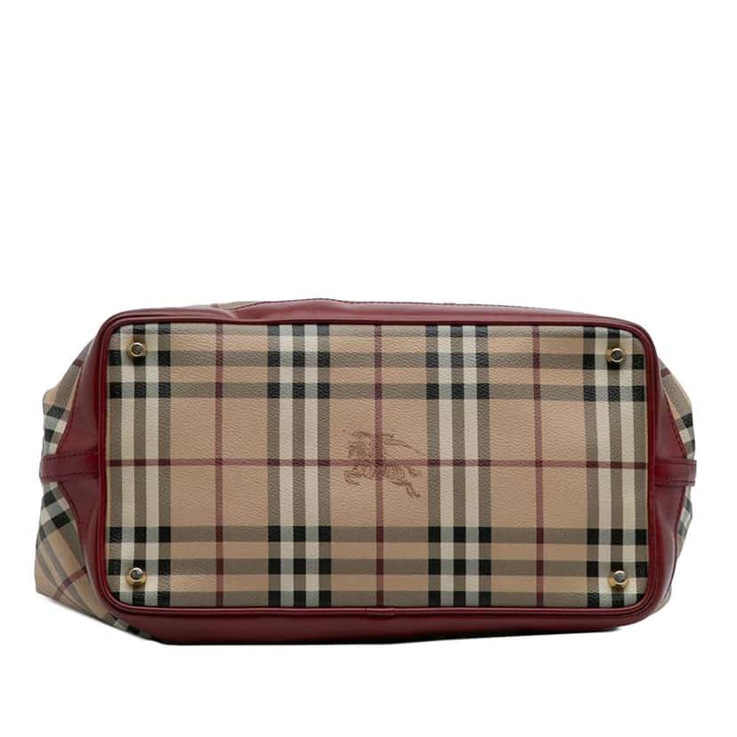 Burberry Haymarket Check Coated Canvas Golderton Satchel Brown Canvas Good condition - Inside View