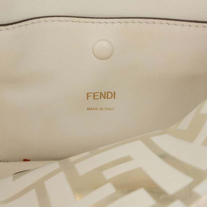 Fendi Small Zucca PVC Kan I F Crossbody White Very good condition - Box View