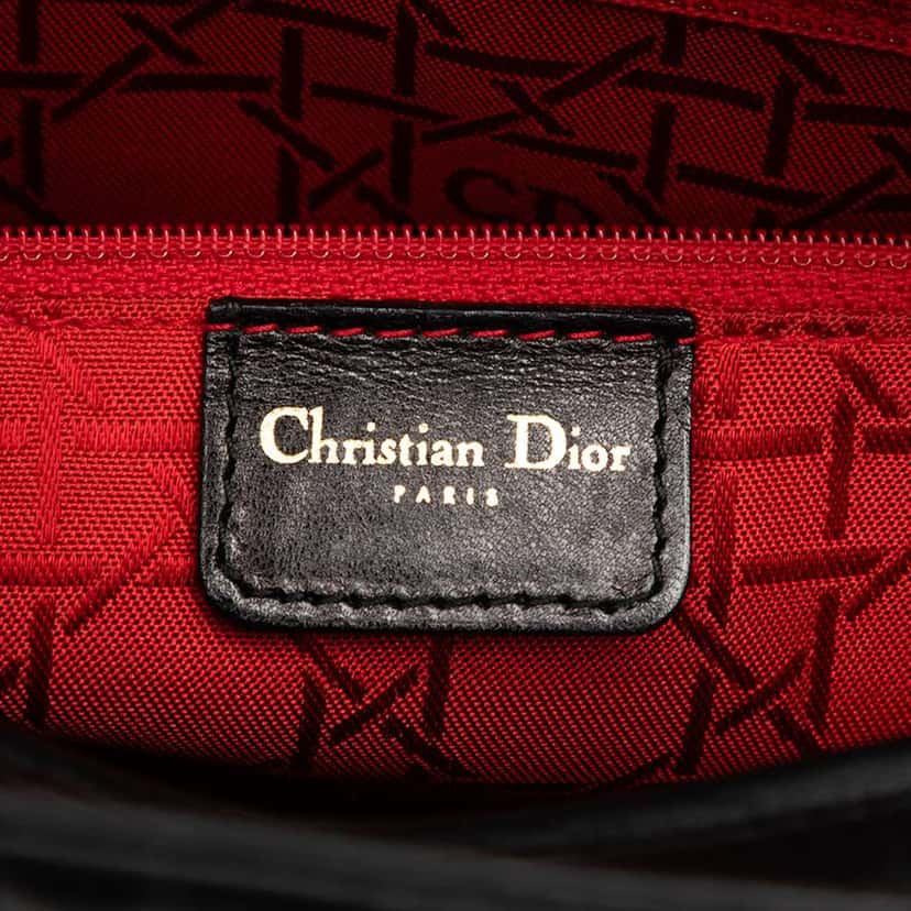 Dior Large Lambskin Cannage Lady Dior Black Leather Good condition - Box View