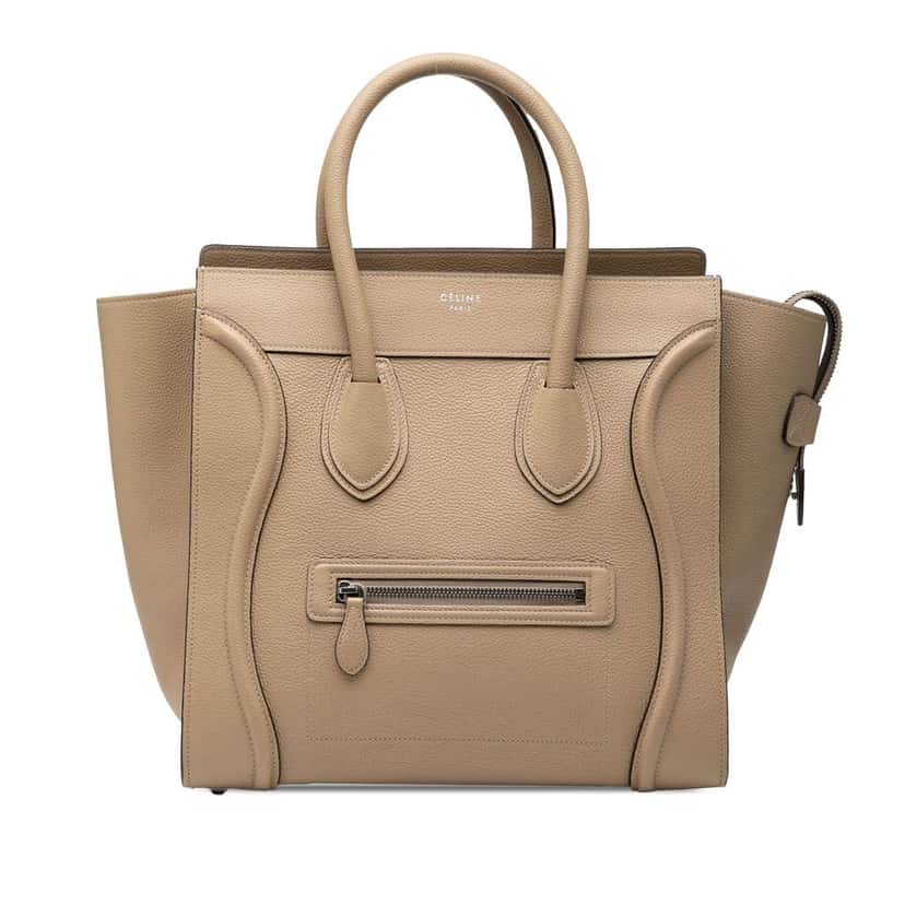 Celine Mini Calfskin Luggage Tote Brown Leather Good condition - Front View