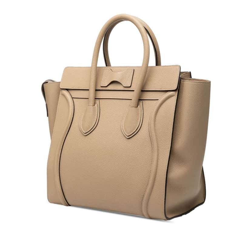 Celine Mini Calfskin Luggage Tote Brown Leather Good condition - Back View