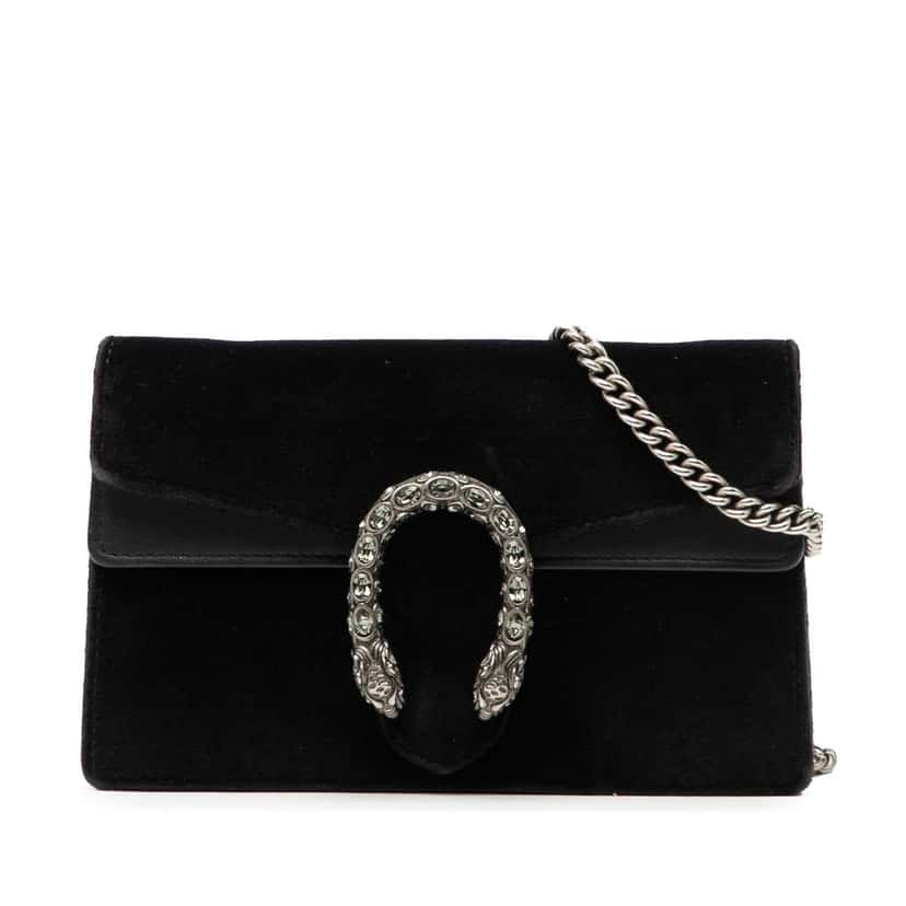 Gucci Mini Velvet Dionysus Crossbody Black Velvet Good condition - Front View