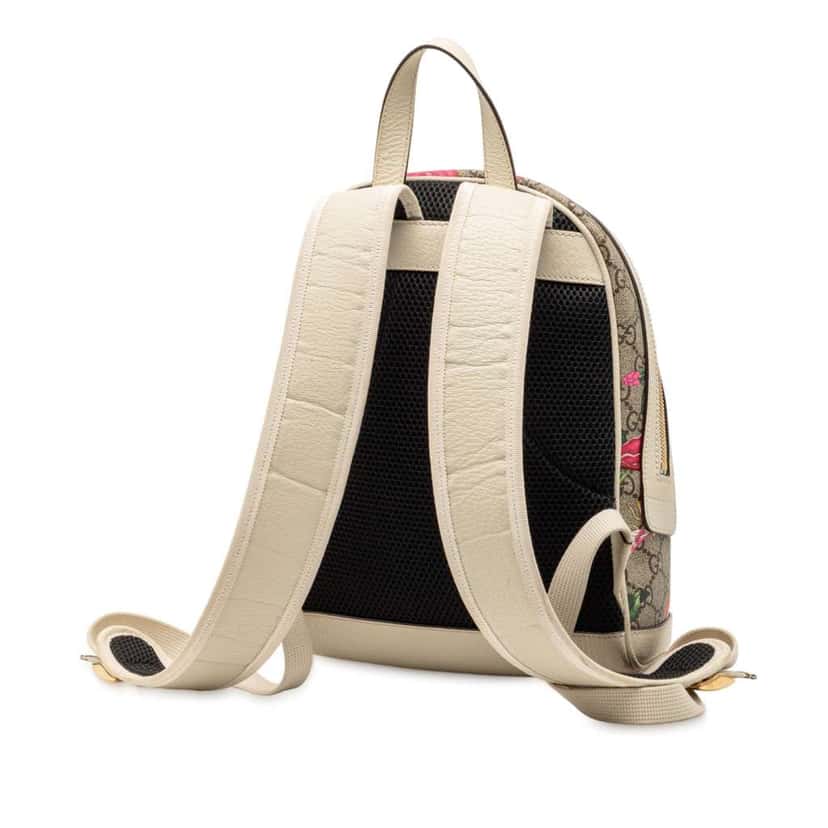 Gucci Small GG Supreme Flora Ophidia Backpack Brown Canvas Good condition - Back View
