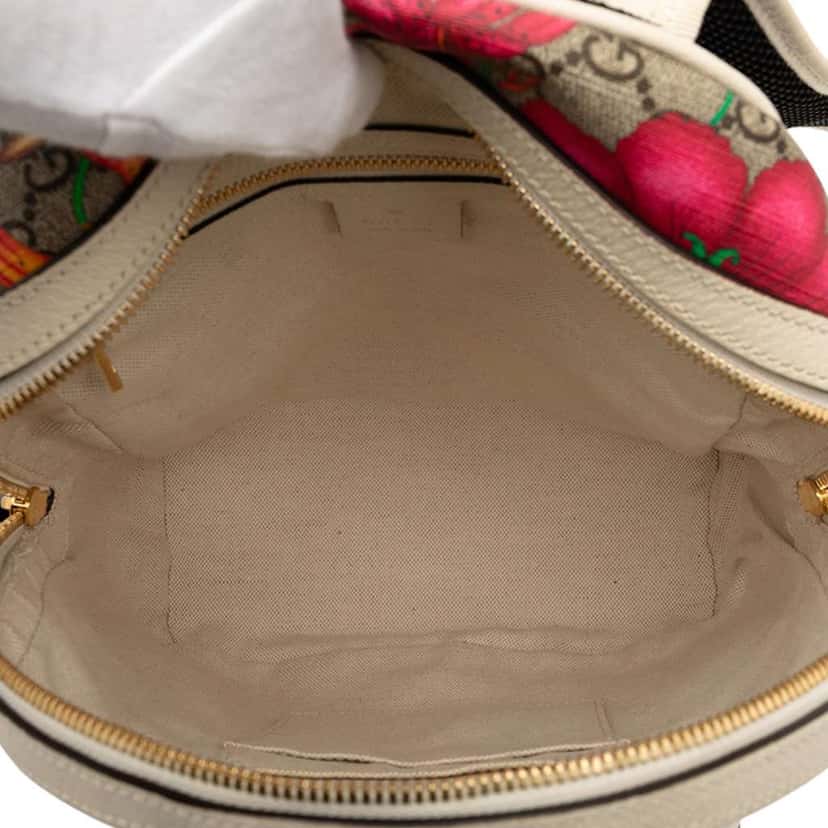 Gucci Small GG Supreme Flora Ophidia Backpack Brown Canvas Good condition - Model View