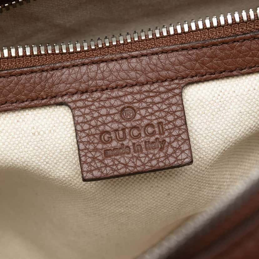 Gucci Leather Soho Briefcase Brown Leather Good condition - Box View