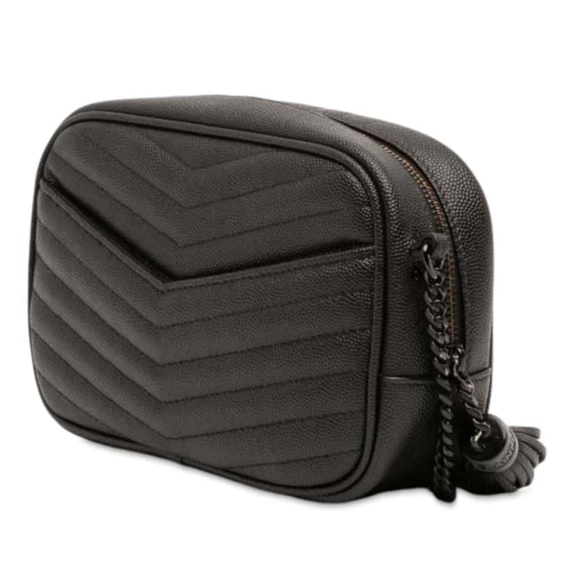 Saint Laurent Mini Grain de Poudre Monogram Monochrome Lou Camera Bag Black Leather Good condition - Back View