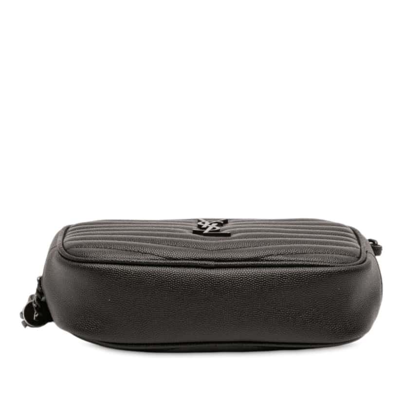 Saint Laurent Mini Grain de Poudre Monogram Monochrome Lou Camera Bag Black Leather Good condition - Inside View