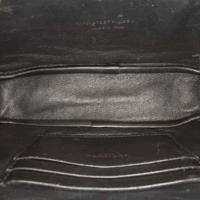 Saint Laurent Mini Grain de Poudre Monogram Monochrome Lou Camera Bag Black Leather Good condition - Model View