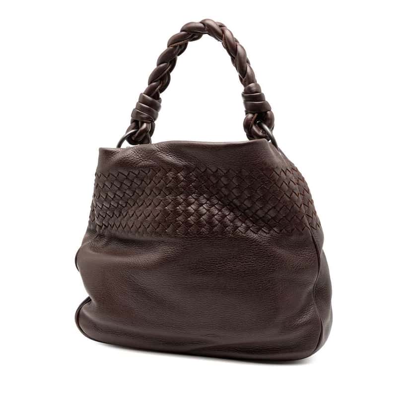 Bottega Veneta Nappa Intrecciato Cervo Shoulder Bag Brown Leather Good condition - Back View
