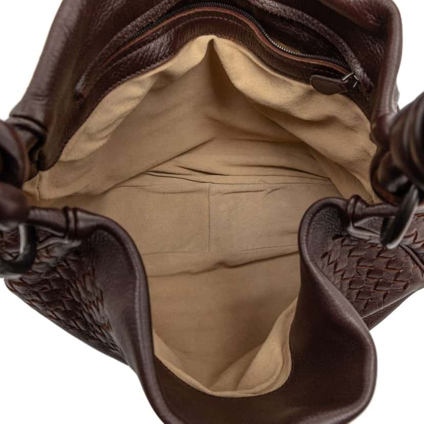 Bottega Veneta Nappa Intrecciato Cervo Shoulder Bag Brown Leather Good condition - Model View