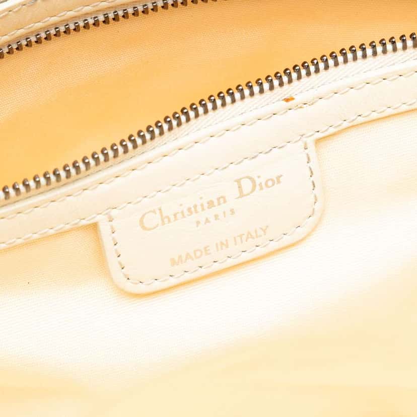 Dior Medium Coated Canvas Cannage Panarea Tote White Canvas Good condition - Box View
