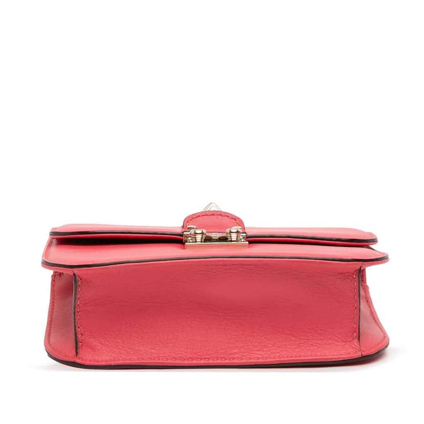 Valentino Small Rockstud Glam Lock Crossbody Pink Leather Very good condition - Inside View
