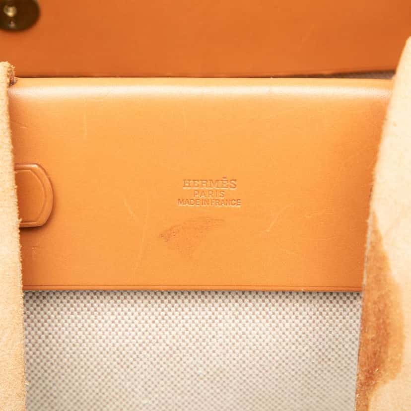 Hermès Toile Herbag Cabas MM Brown Canvas Good condition - Box View