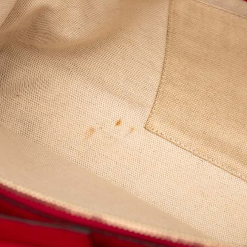 Gucci Medium Bicolor Calfskin Bamboo Shopper Satchel Red Leather Very good condition - Box View