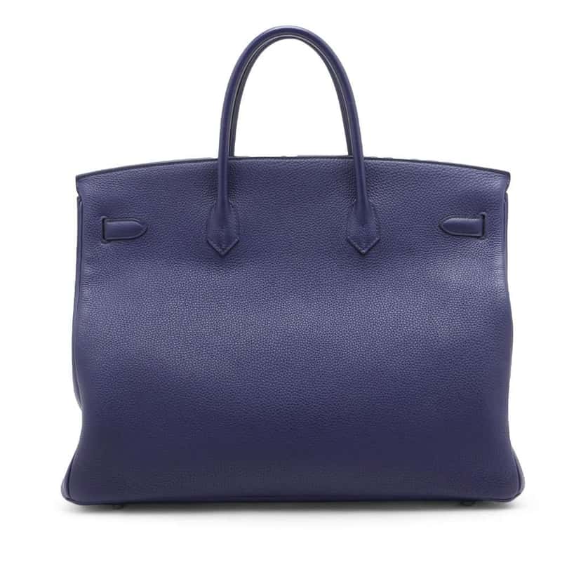 Hermès Togo Birkin Retourne 40 Blue Leather Good condition - Back View