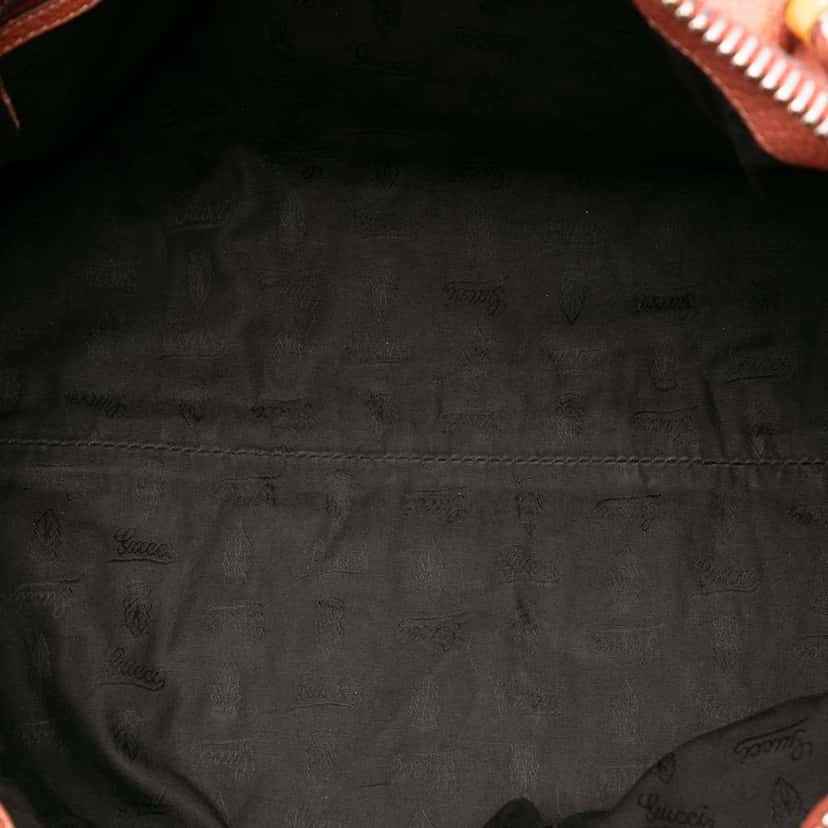 Gucci Medium Leather Bamboo Bar Tote Orange Leather Good condition - Model View