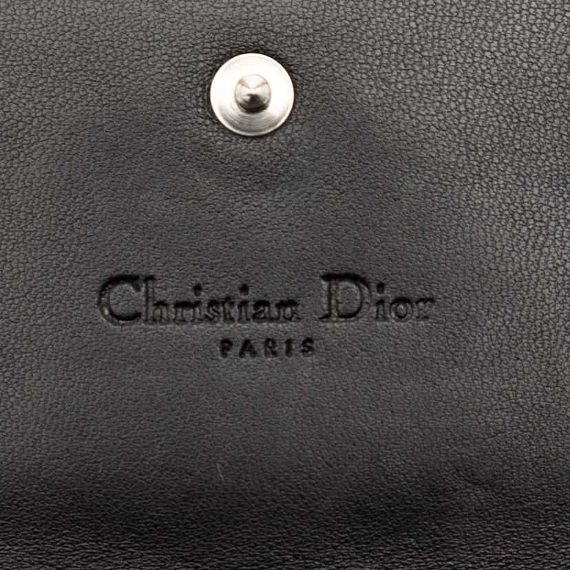 Dior Lambskin Cannage Lady Dior Wallet On Chain Black Leather Good condition - Box View