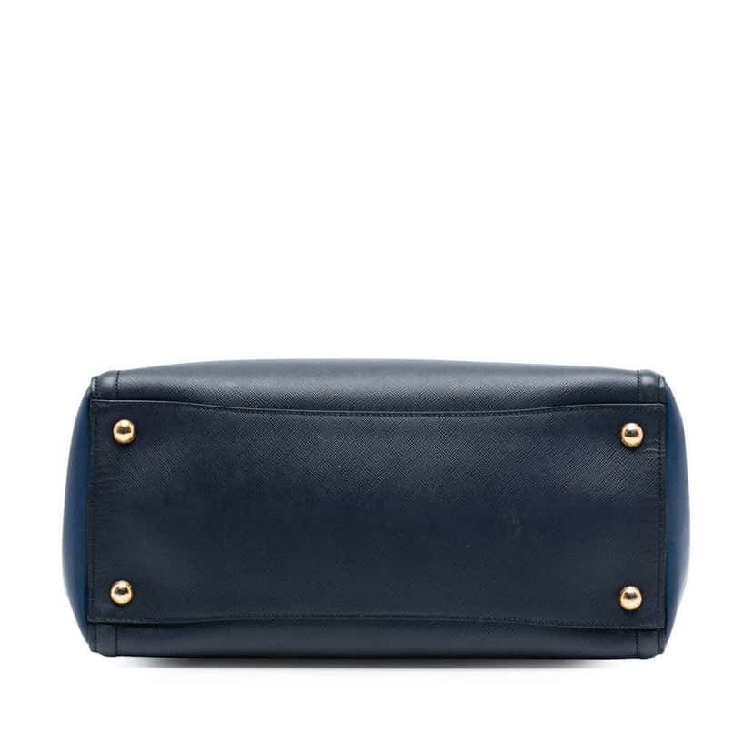 Prada Bicolor Saffiano Lux Tote Blue Leather Good condition - Inside View