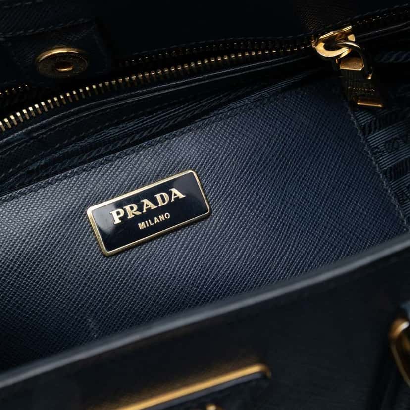 Prada Bicolor Saffiano Lux Tote Blue Leather Good condition - Box View