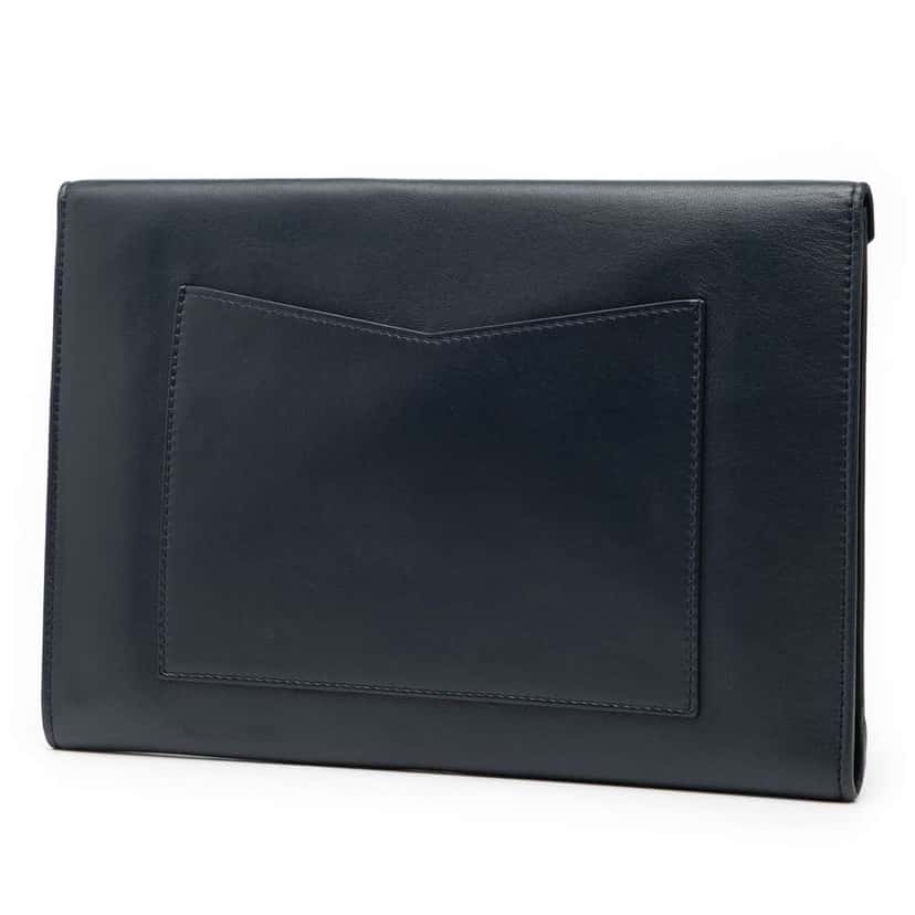 Chanel Lambskin Airlines Envelope Clutch Blue Leather Good condition - Back View