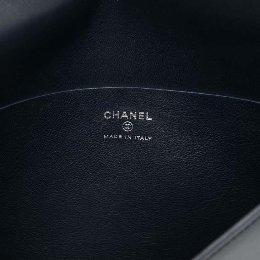 Chanel Lambskin Airlines Envelope Clutch Blue Leather Good condition - Box View