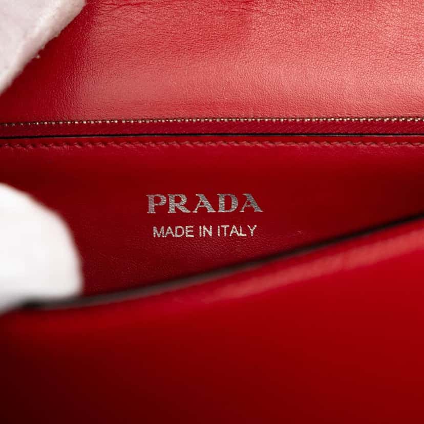 Prada City Calf and Saffiano Elektra Crossbody Red Leather Good condition - Box View