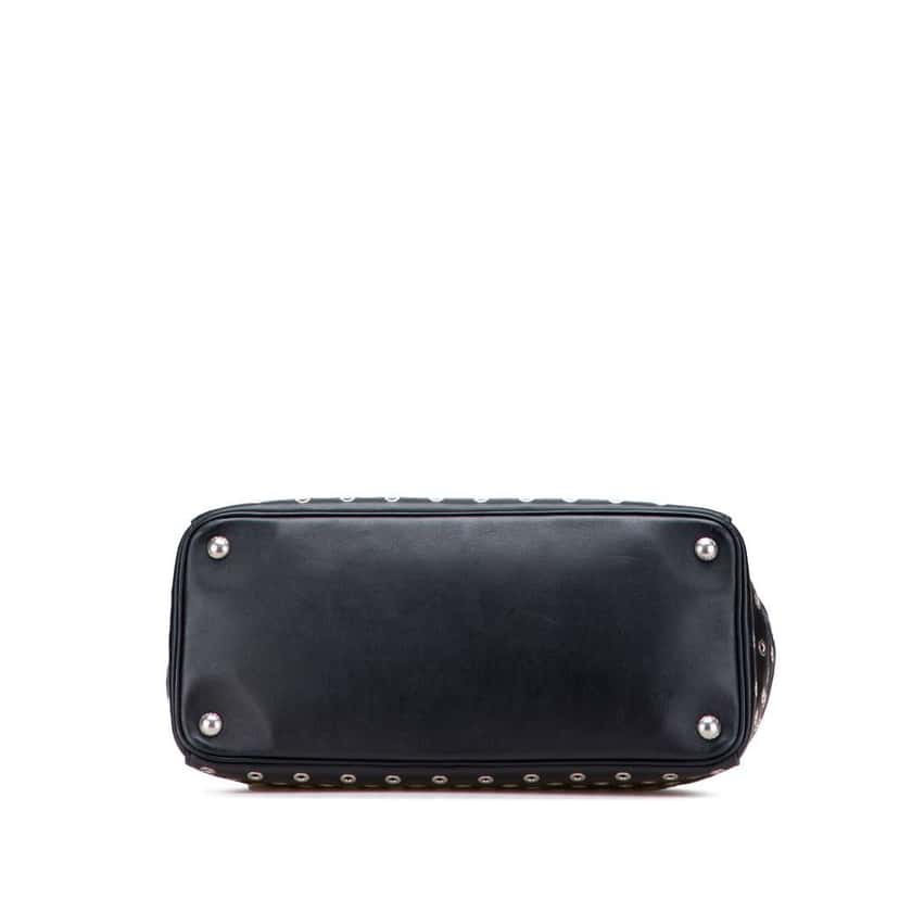Prada Large City Calf Grommet Galleria Double Zip Tote Black Leather Good condition - Inside View