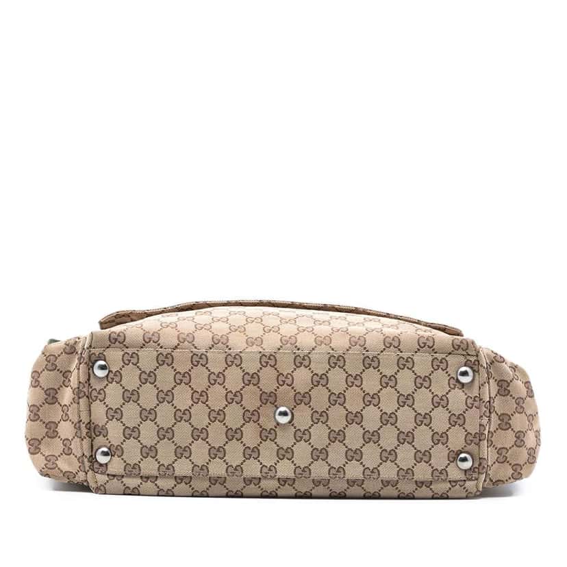 Gucci GG Canvas Web Flap Diaper Bag Brown Canvas Good condition - Inside View