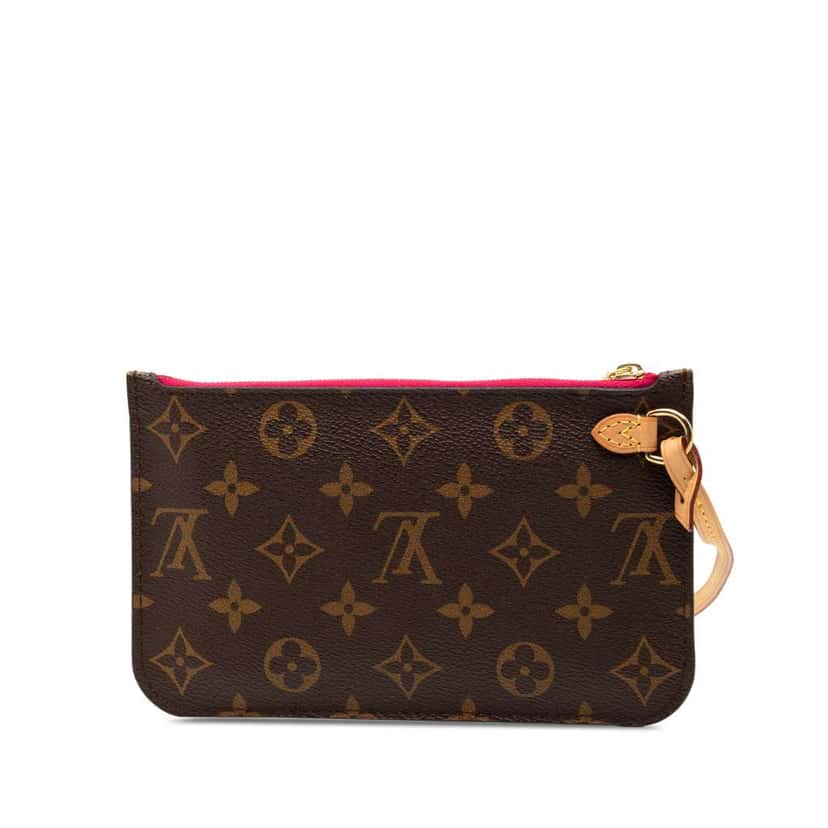 Louis Vuitton Monogram Neverfull Pouch PM Brown Very good condition - Back View