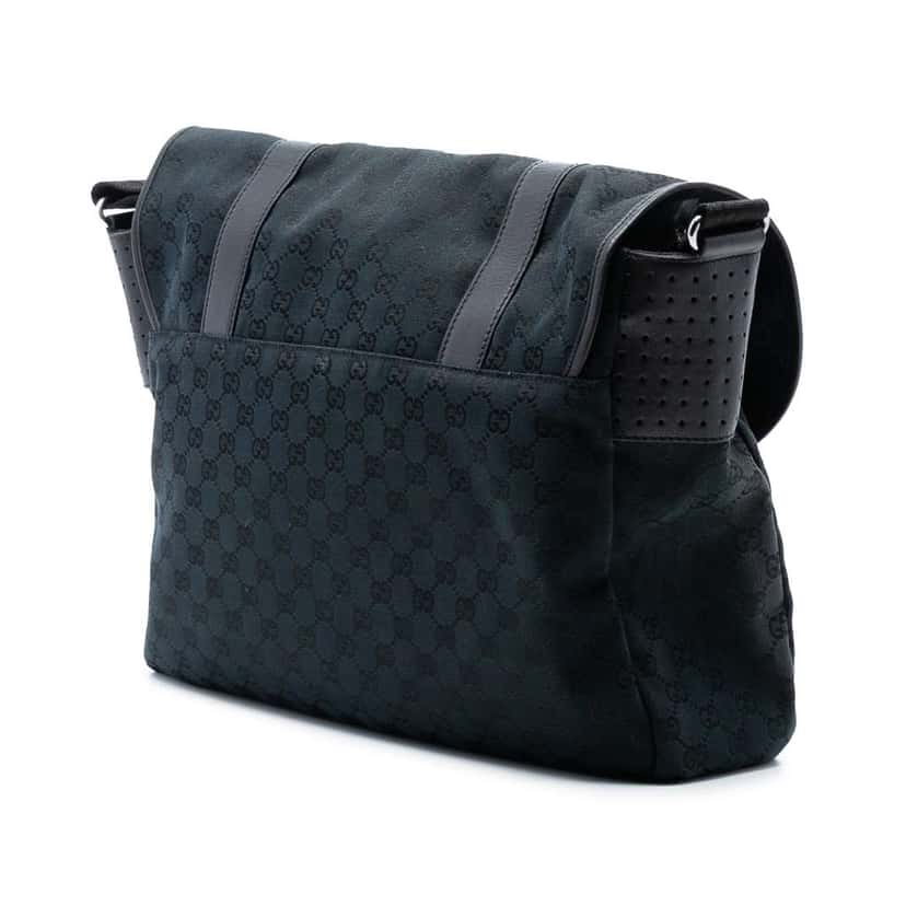 Gucci GG Canvas Messenger Bag Black Canvas Good condition - Back View