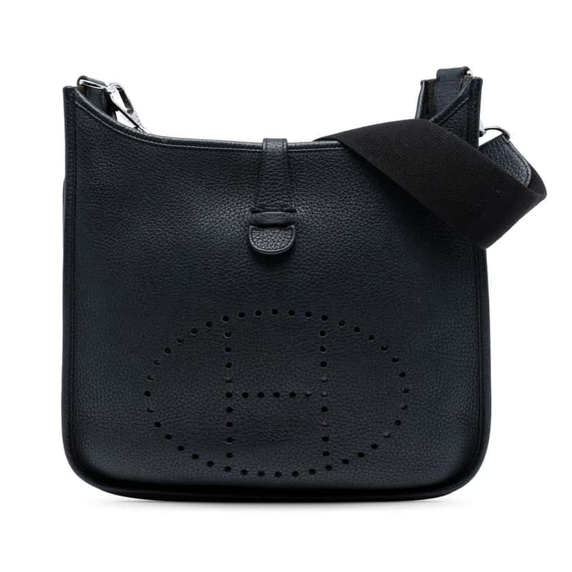 Hermès Clemence Evelyne III 29 Blue Leather Good condition - Front View