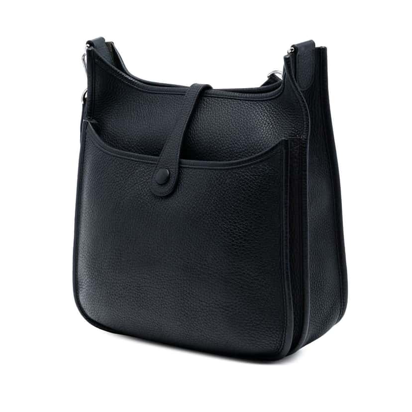 Hermès Clemence Evelyne III 29 Blue Leather Good condition - Back View