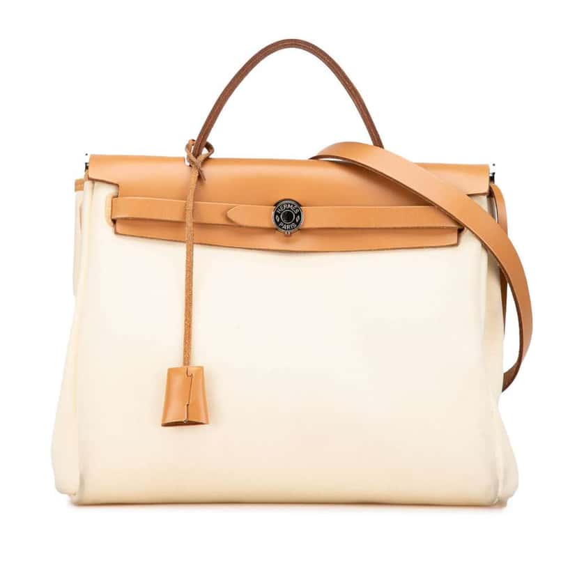 Hermès Toile Herbag Zip 31 Brown Canvas Good condition - Front View