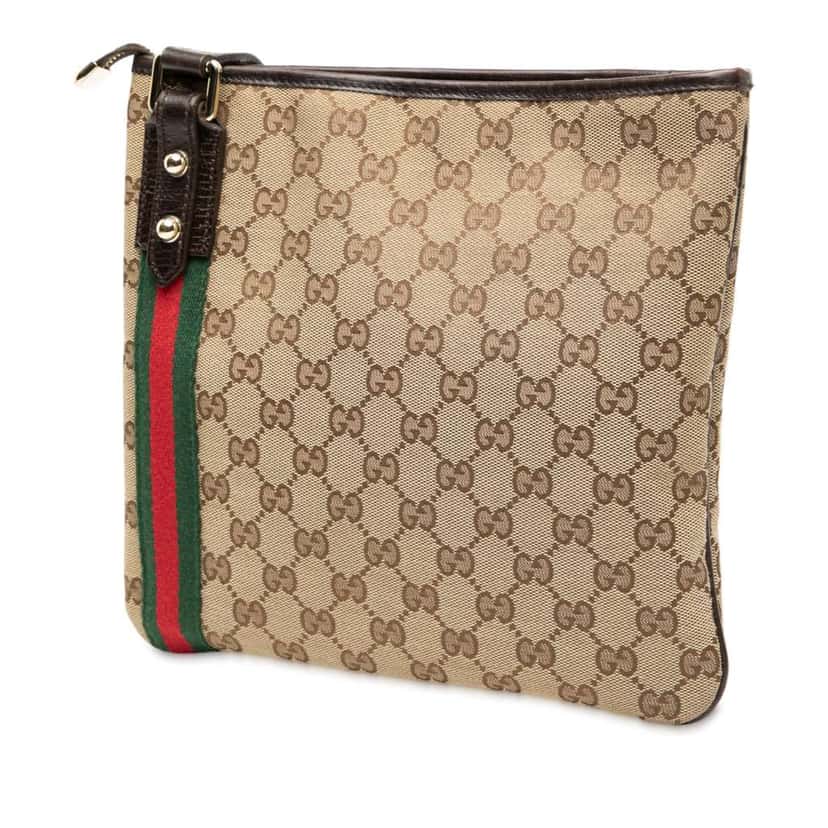 Gucci GG Canvas Jolicoeur Crossbody Brown Canvas Good condition - Back View