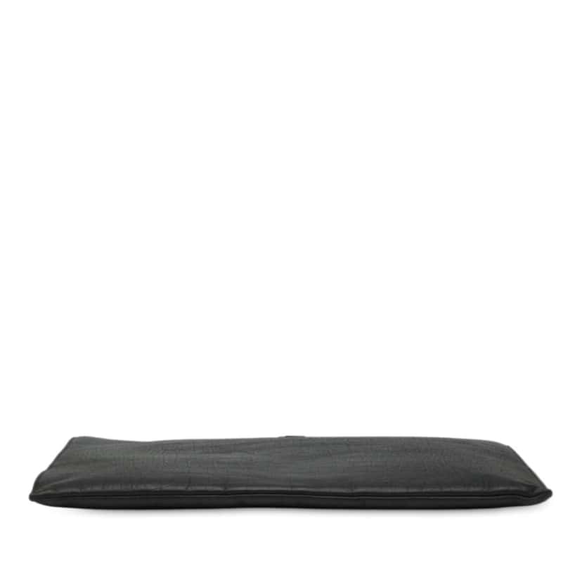 Saint Laurent Croc Embossed Leather Monogram Clutch Black Leather Good condition - Inside View
