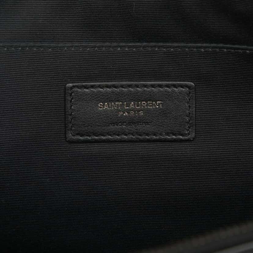 Saint Laurent Croc Embossed Leather Monogram Clutch Black Leather Good condition - Box View