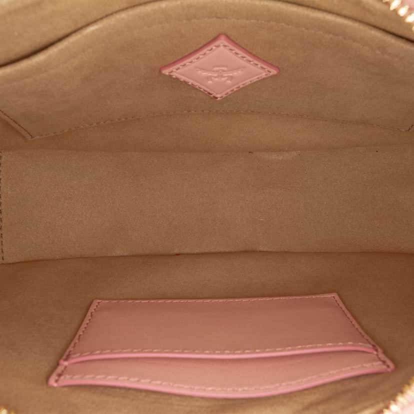 Mcm Small Lauretos Coated Canvas Himmel Ascending Moon Hobo Pink Canvas Good condition - Model View