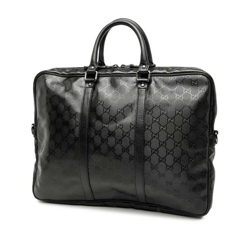 Gucci GG Imprime Business Bag Black Canvas Good condition - Back View