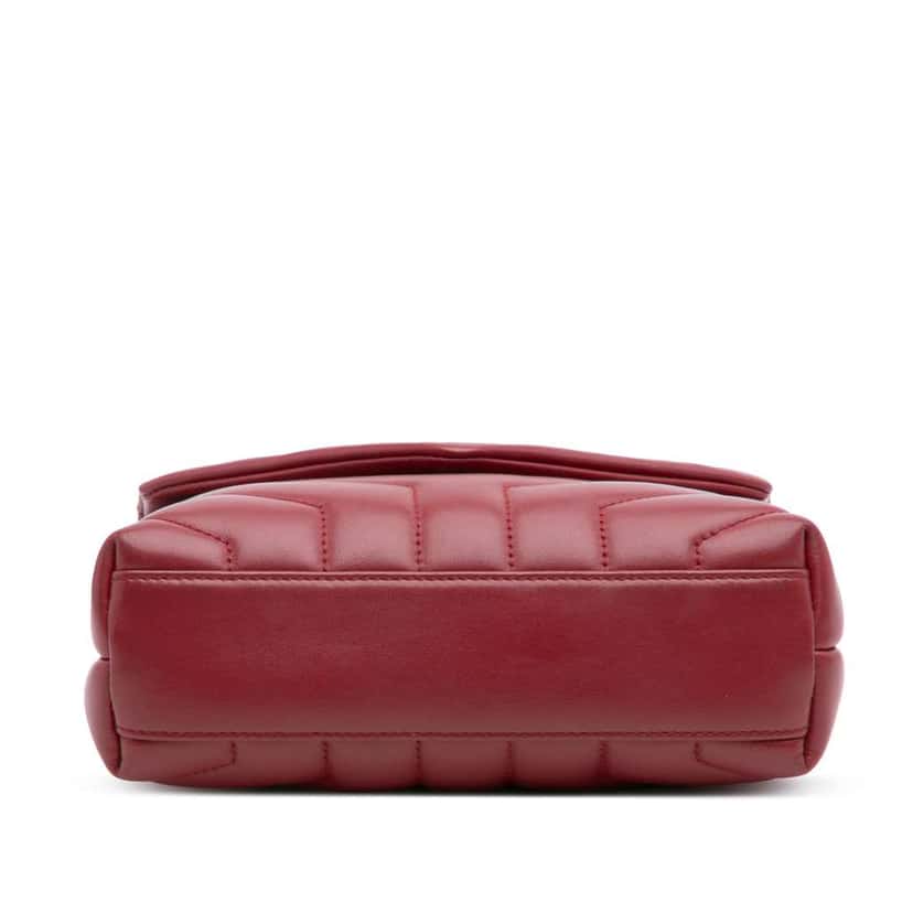 Saint Laurent Toy Matelasse Leather Monogram LouLou Crossbody Red Leather Good condition - Inside View