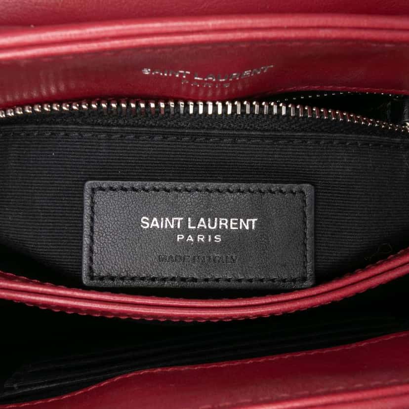 Saint Laurent Toy Matelasse Leather Monogram LouLou Crossbody Red Leather Good condition - Box View