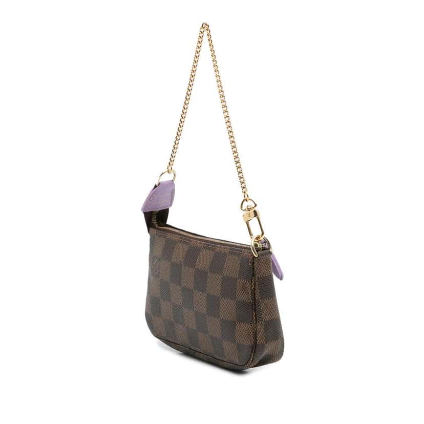Louis Vuitton Damier Ebene Illustre Mini Pochette Accessories Brown Good condition - Back View