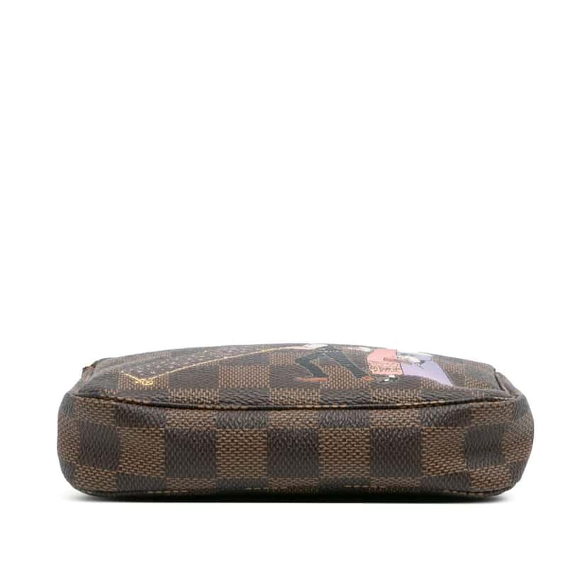 Louis Vuitton Damier Ebene Illustre Mini Pochette Accessories Brown Good condition - Inside View