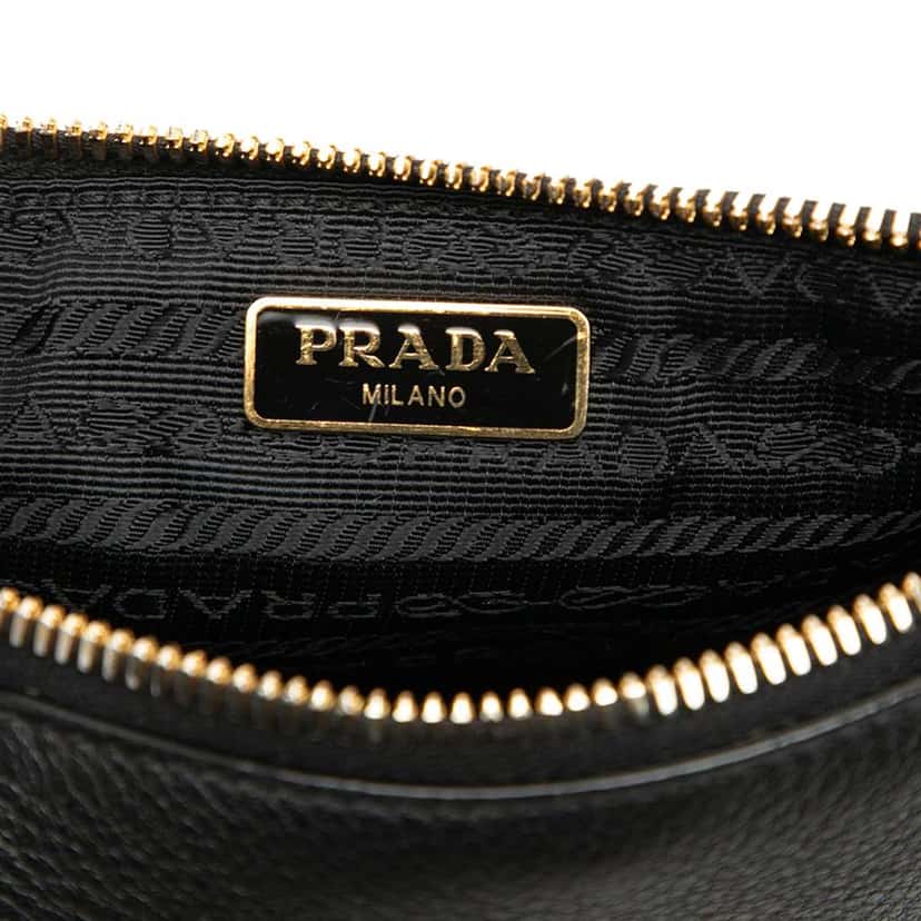 Prada Mini Vitello Phenix Crossbody Black Leather Good condition - Box View