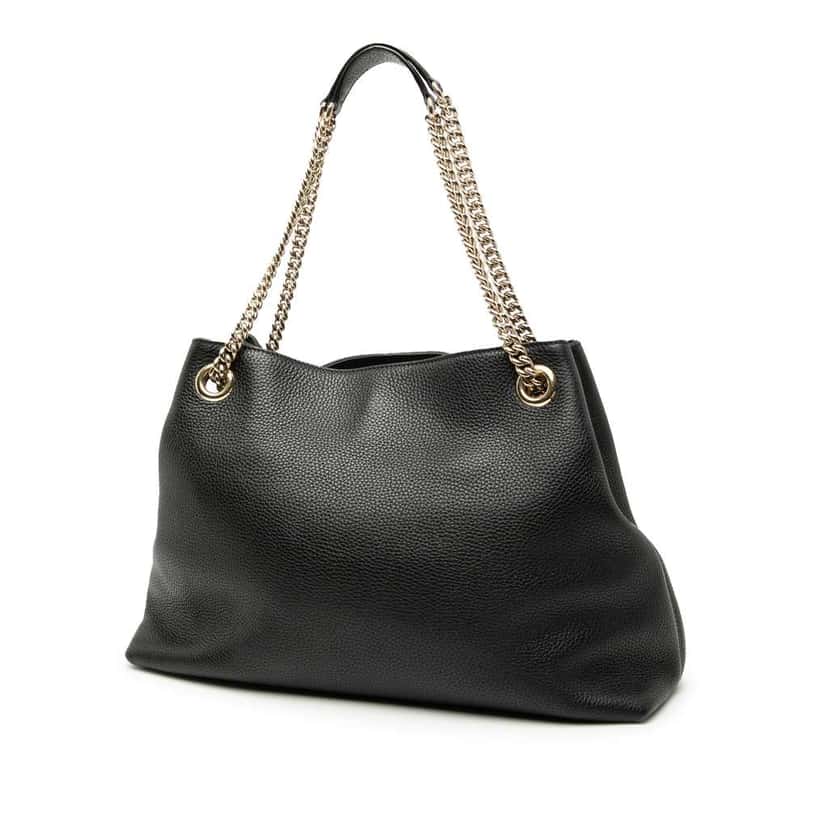Gucci Medium Leather Soho Chain Tote Black Leather Good condition - Back View