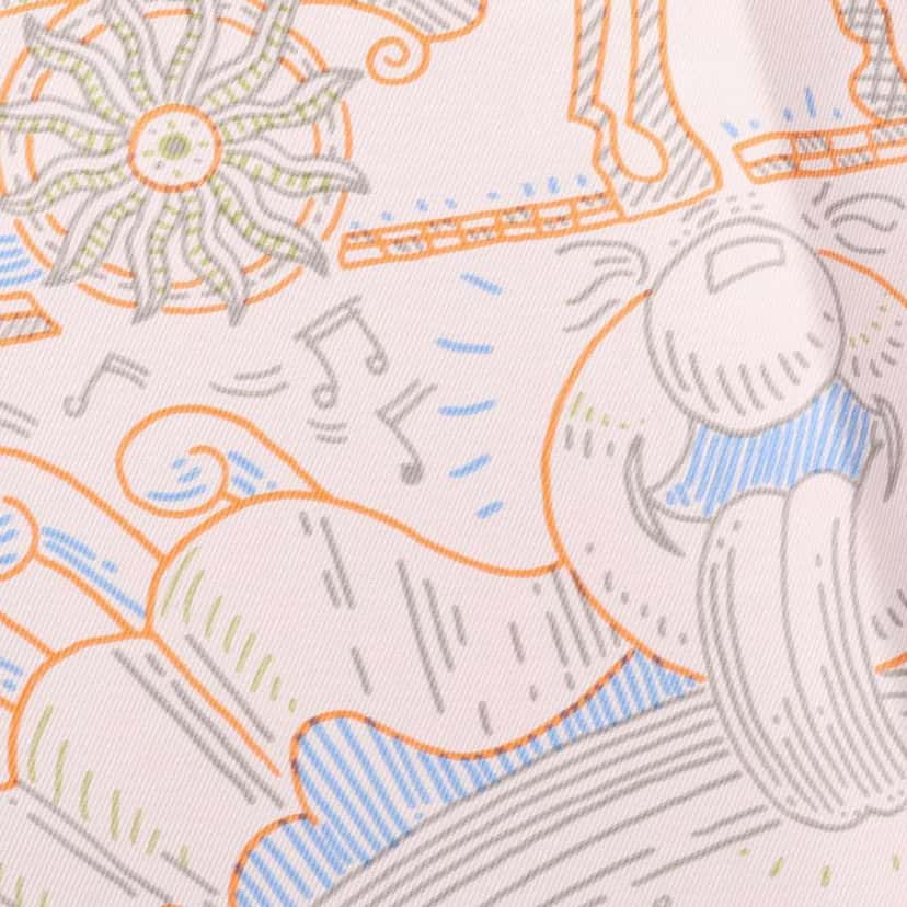 Hermès Please Hold The Line Silk Scarf Pink Silk Very good condition - Inside View