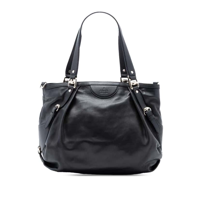 Gucci Leather Bridle Satchel Black Leather Good condition - Front View